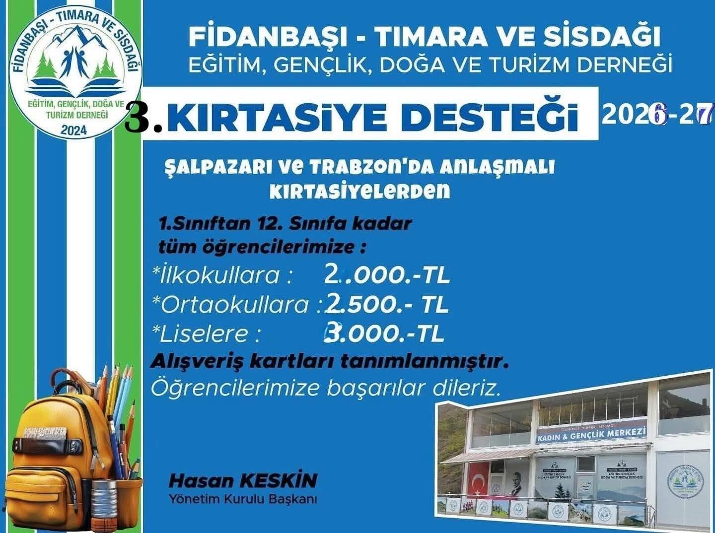 Tımara Derneğinden 3. Kırtasiye Desteği