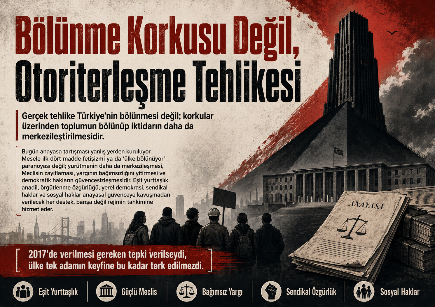 Bölünme Korkusu Değil,  Otoriterleşme Tehlikesi Süleyman Hacıbektaşoğlu yazdı