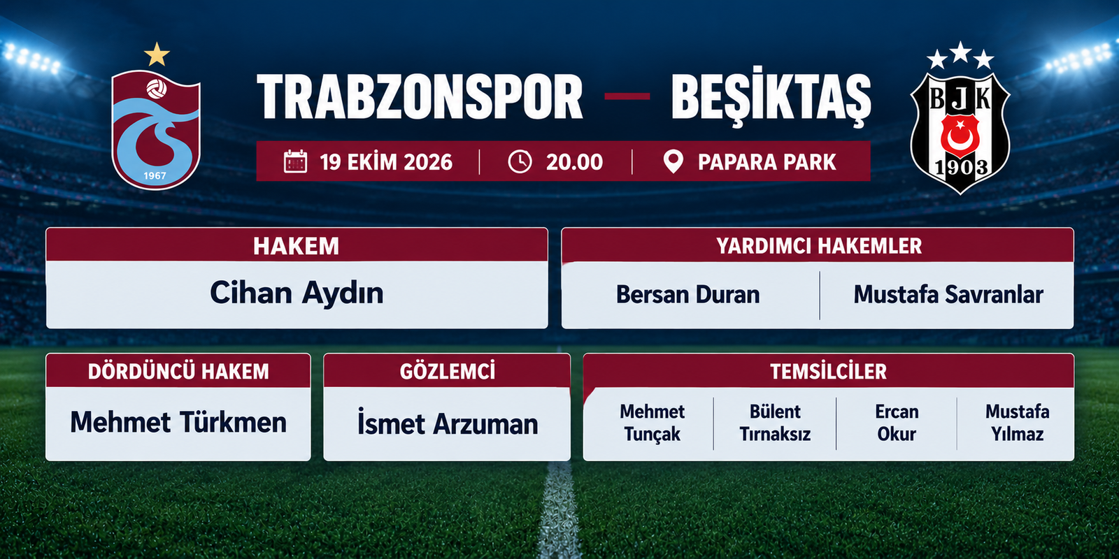 Formayı İmzalayan Hakem Trabzonspor-Beşiktaş Derbisinde
